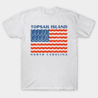 Topsail Island, NC Patriotic Fishing Flag T-Shirt